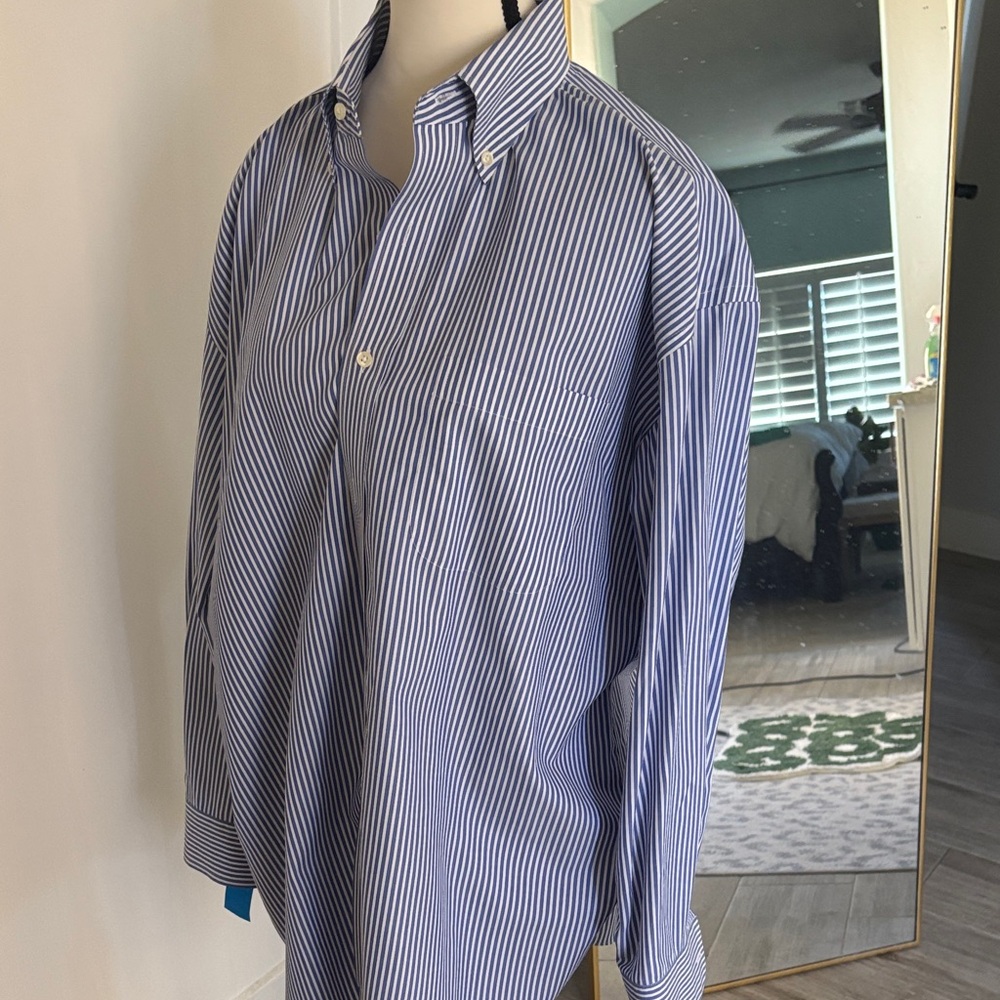 Jos A BanksBlue Striped Men's Shirt